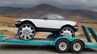 The Internet Is Losing Its Mind Over The Giant Wheels on This Lifted Mercedes SLK